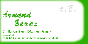 armand beres business card